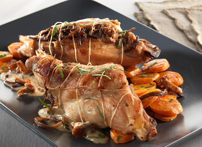 Recette de cuisses de lapin aux champignons des bois | Intermarché