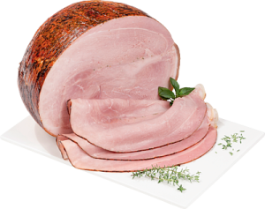 Gearomatiseerde en gekookte ham